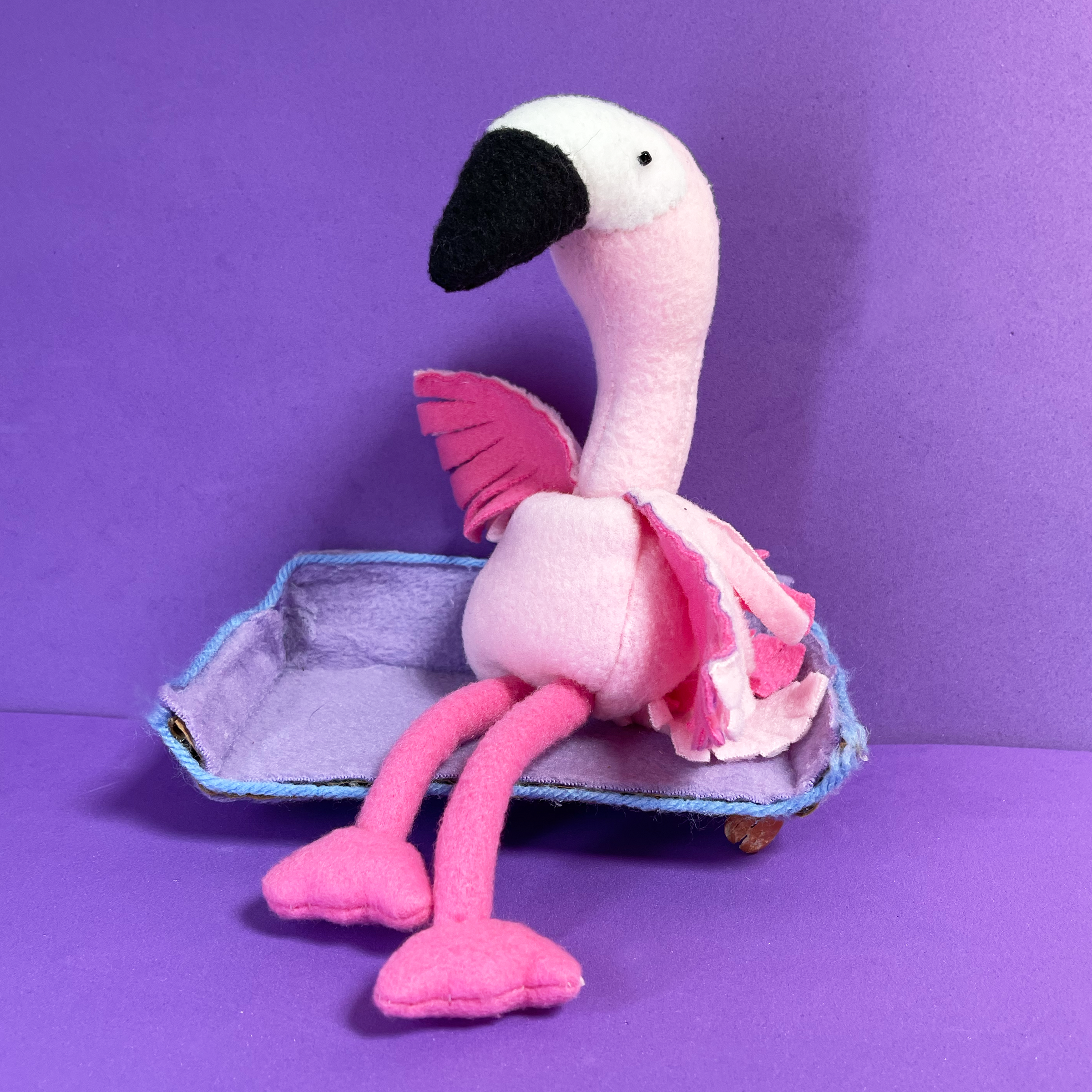 Avery's handmade character Flamingo Flo